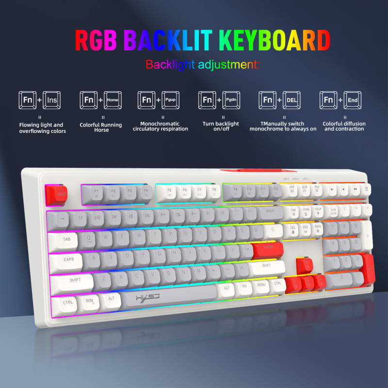 108 Key RGB Wired Film Gaming Keyboard